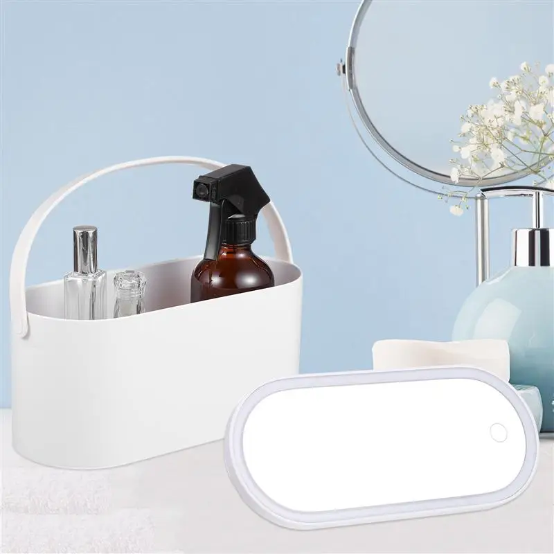 

Travel Makeup Organizer Box Portable Handheld Makeup Case with LED Mirror