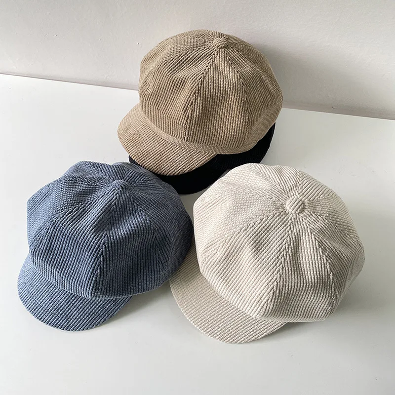 

Новинка Осенняя однотонная Вельветовая Женская восьмиугольная шляпа 202109-anteiqin27 для мужчин и женщин