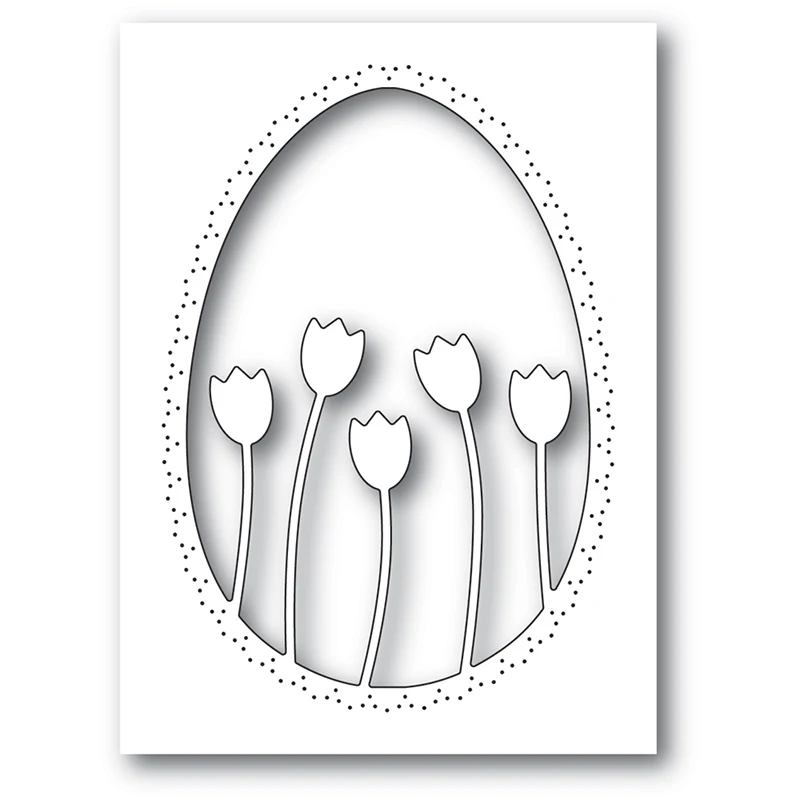 Горячая новинка 2020 фольга в овальной рамке тюльпана металлические высекальные