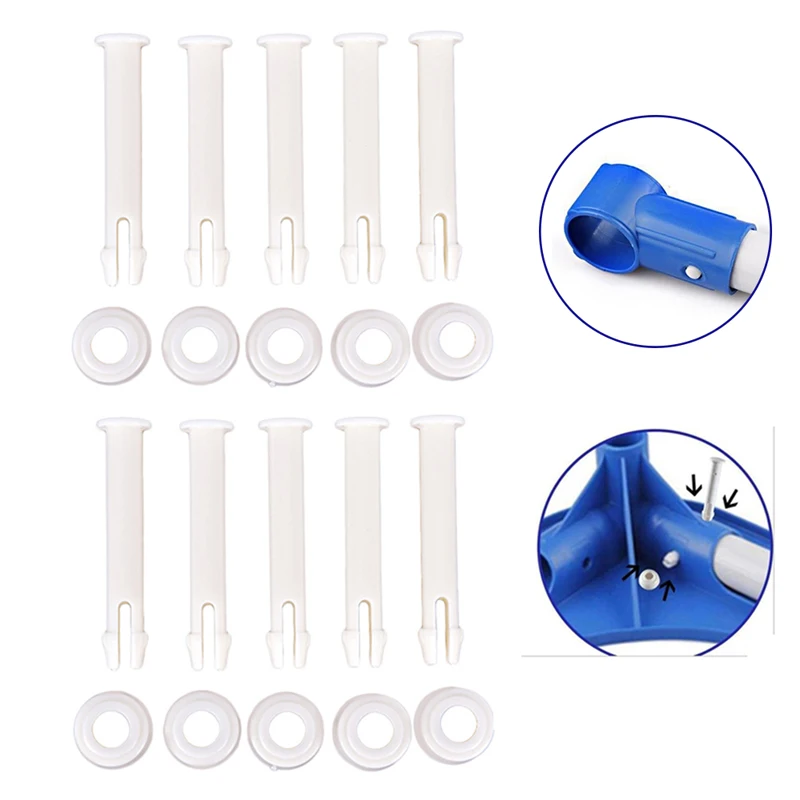 

10Pcs Plastic Pool Joint Pins Removable For Outdoor White Replacements Charm