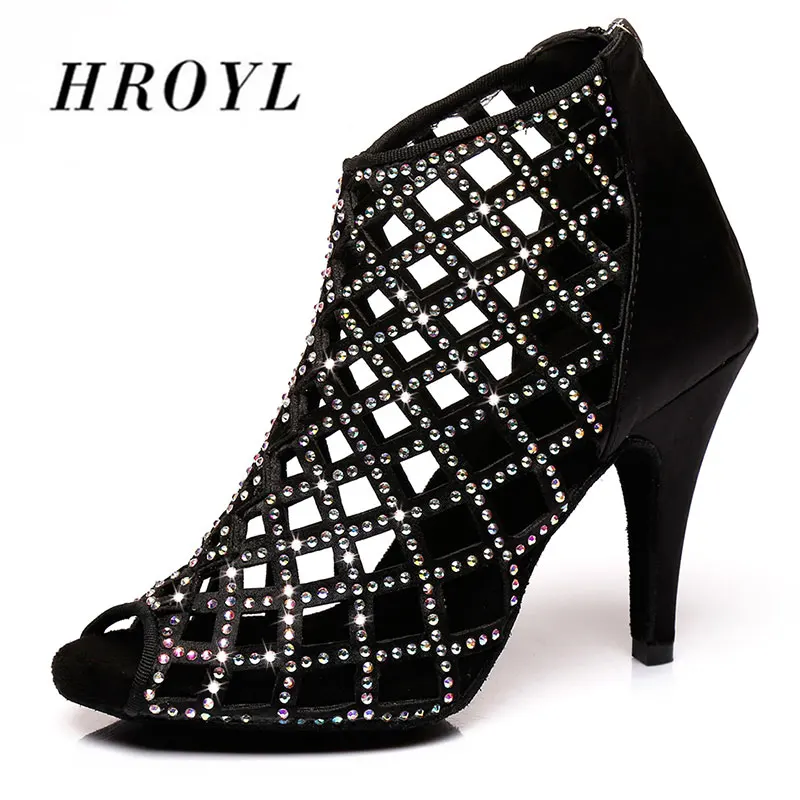 Женские туфли для латиноамериканских танцев HROYL босоножки сальсы с вырезами и