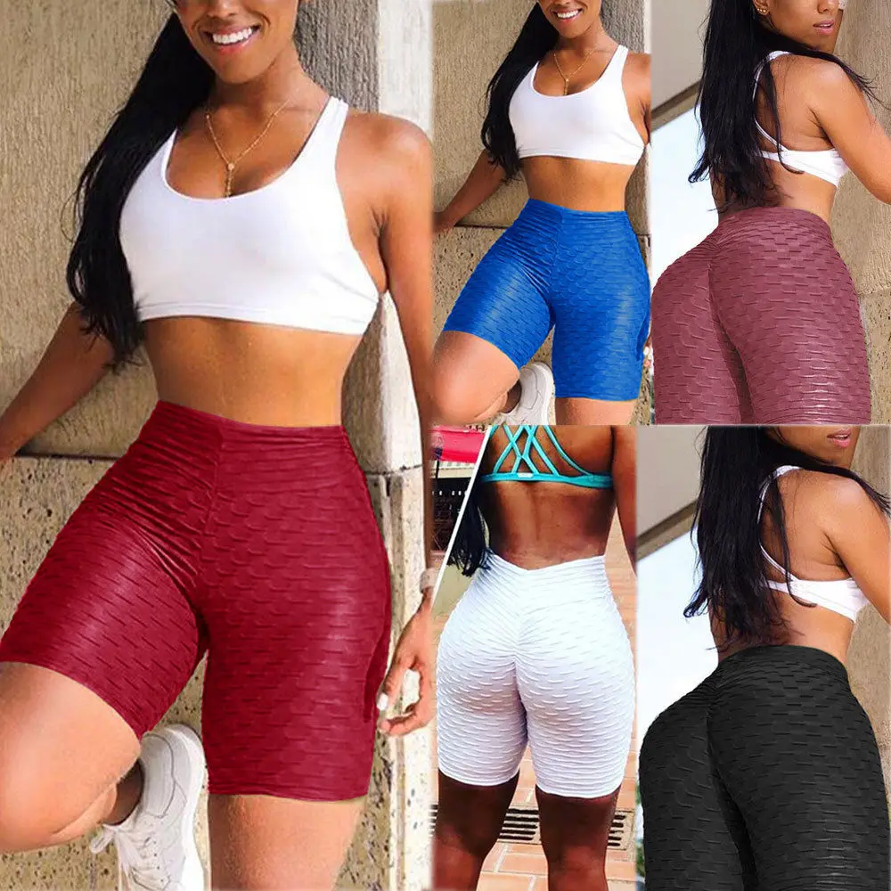 Женские спортивные шорты однотонные для йоги тренажерного зала бега тренировок