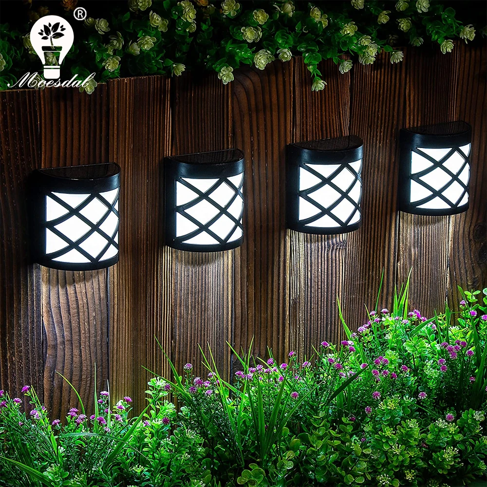 LED Solar Fence Light Outdoor Waterproof Decorative Wall Light, Suitable for Deck Terrace Stairs Courtyard Path and Driveway