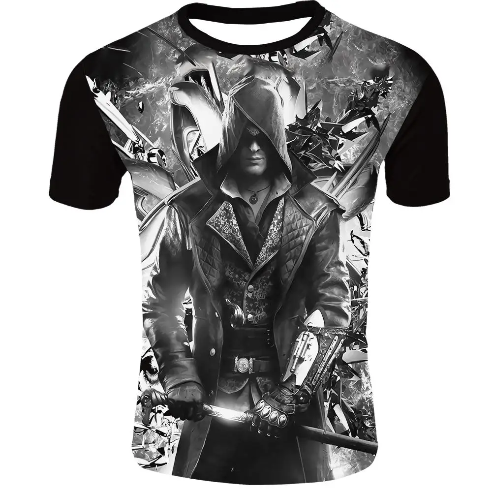 Лето готический Assasin's Creed 3d T ShirtPrinted Мужские Пользовательские футболки хип-хоп аниме одежда мужская футболка с рисунком - Цвет: T04156
