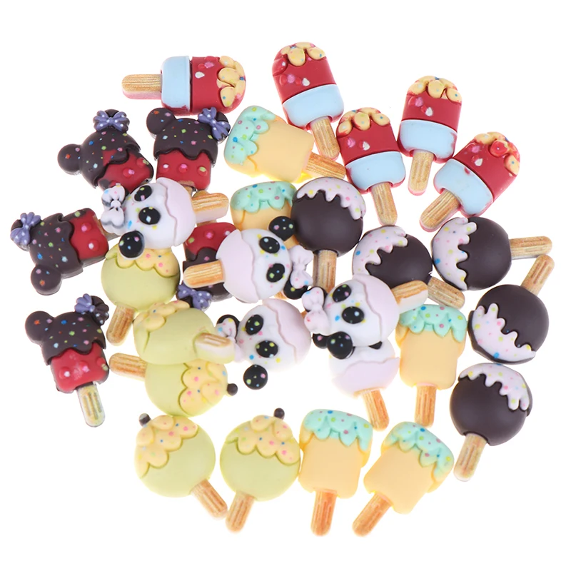 

5Pcs Doll Accessories Play food for 1/12 1/6 Mini Resin Ice-cream Dollhouse Kitchen Popsicle Miniature Pretend Toys