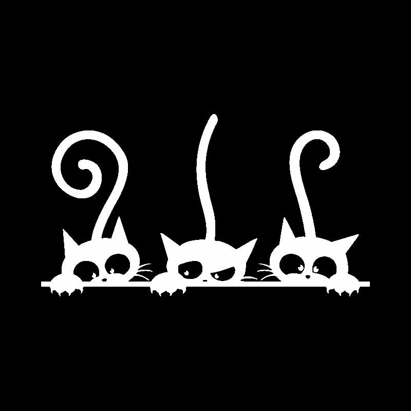 

Funny Car Sticker Lovely Cats Family KK Vinyl Decal Decor Waterproof Black/Silver 15CM*8CM
