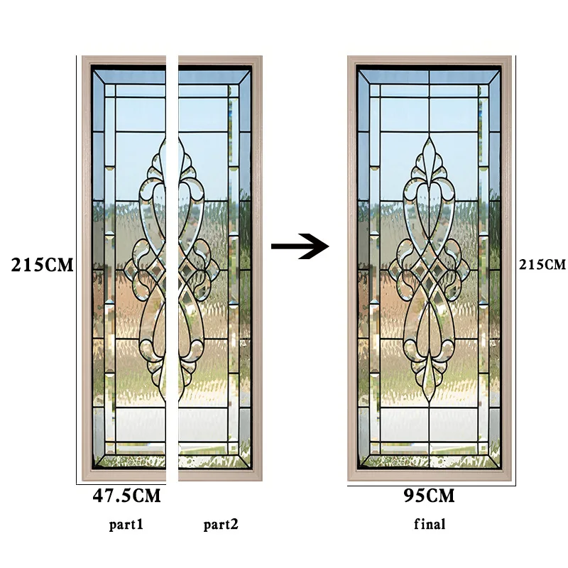 

Simulated Transparent Glass DIY Door Stickers Home Decor Living Room Bedroom Mural Self-adhesive Waterproof Wallpaper