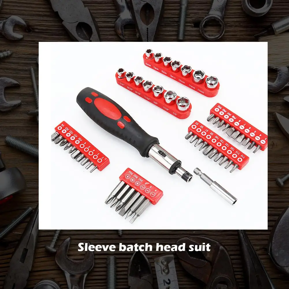 52 in 1 Multifunctional Anti-skid Ratchet Wrench Screwdriver Removable Insulation Chromium Plating for Bicycle Repair |