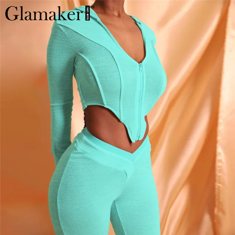 Женский комплект из двух предметов для фитнеса Glamaker Осенний сексуальный