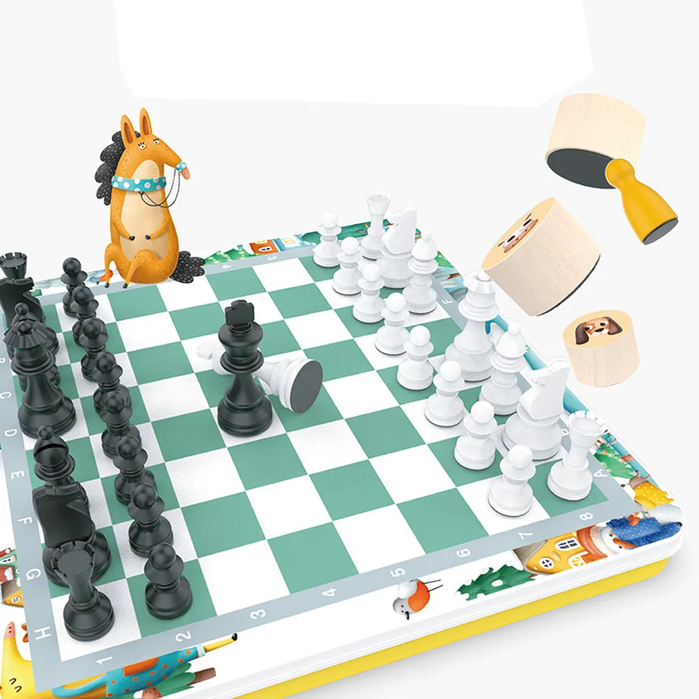 

Snake Ladder Chess Educational Children Toys Parent-Child Interactive Games Set Portable Flying Chess Board Family Party Gift