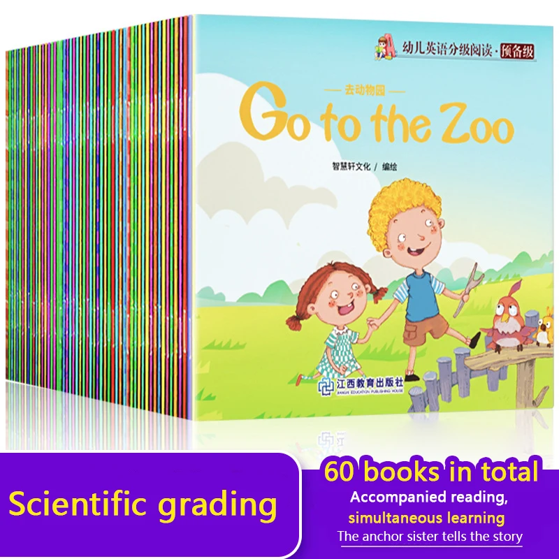 

60 Books/Set Educational Books Children Learning English Words Sets For 3 Years Old Up Kids Preschool Educational Story Books