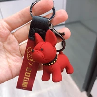 fashion french bulldog key chain womens bag pendant punk french bulldog car key chain small jewelry