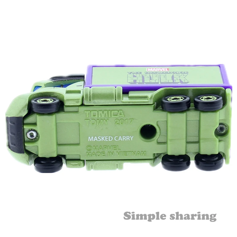 Такара томика Марвел Мелодия эво. 5 0 Masked Carry Hulk Truck Model Kit литой под давлением