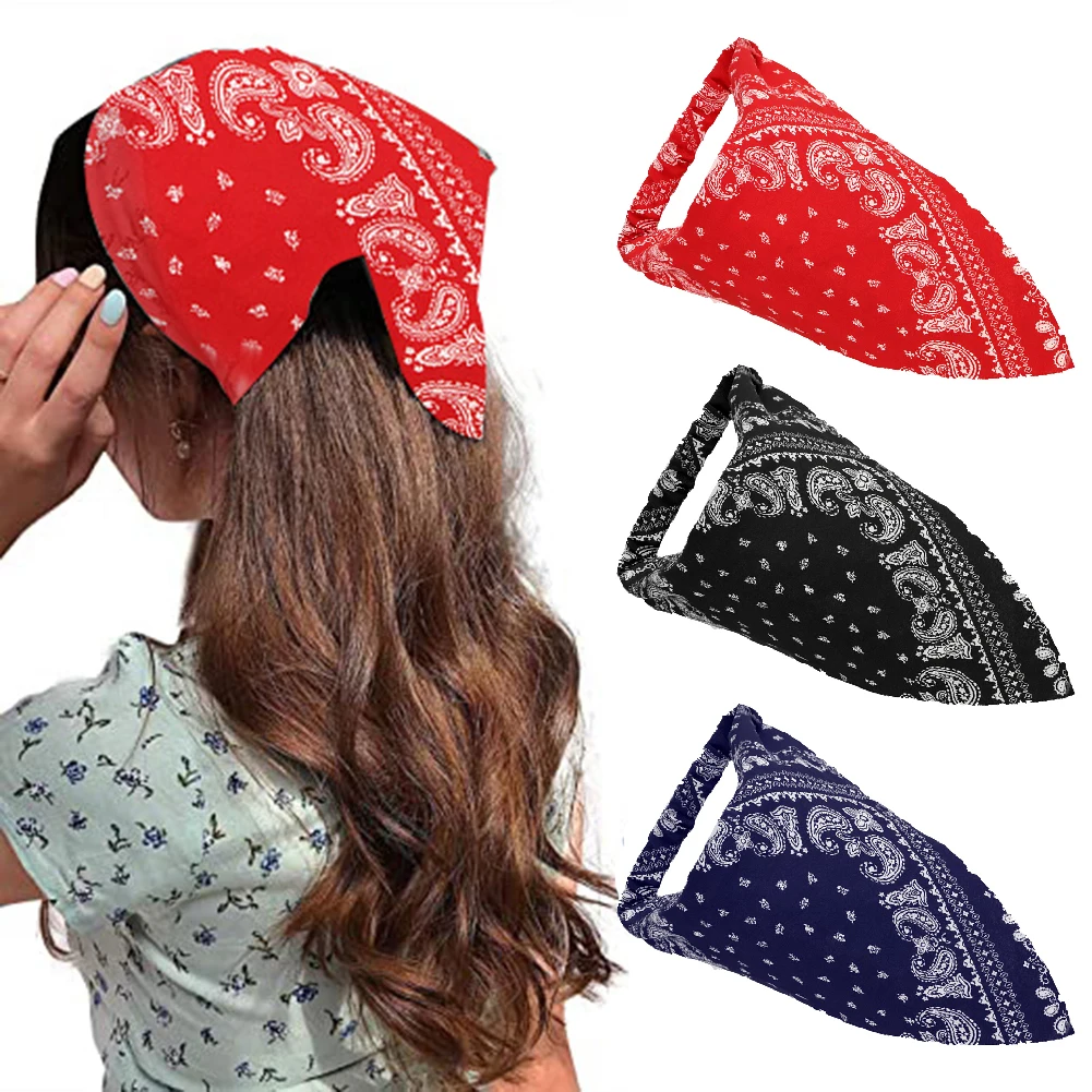 

Fashion Women Bohemian Triangle Scarf Elastic Band Hairband Ribbon Headband Casual Decoration Accessories Gift
