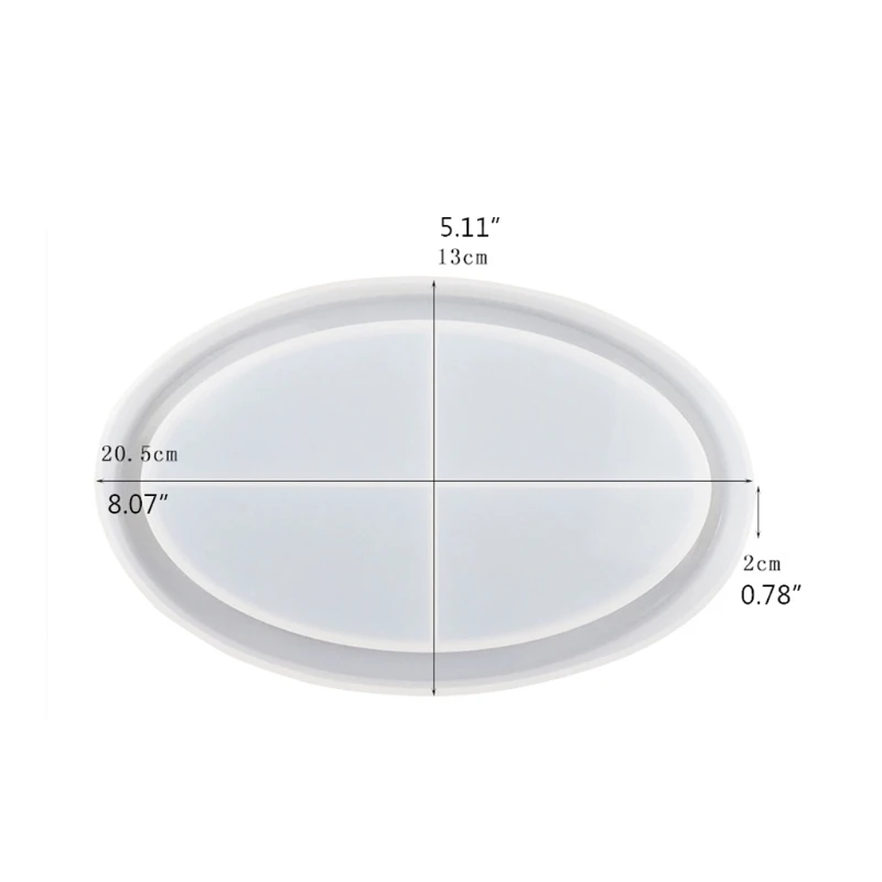 

DIY Oval Tray Crystal Epoxy Resin Mold Fruit Plate Storage Box Silicone Mould