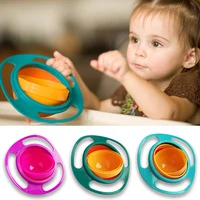 universal gyro bowl practical design children rotary balance novelty gyro umbrella 360 rotate spill proof solid feeding dishes