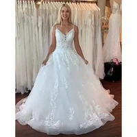 sweetheart princess wedding dresses 2021 lace appliques a line elegant bridal party gowns long wedding dress vestido de noiva