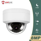 Купольная IP-камера Anpviz, 8 Мп, POE, с аудио, одностороннее аудио, для дома и улицы, инфракрасная камера безопасности, 30 м, IP66, погодозащищенная, P2P, H.265