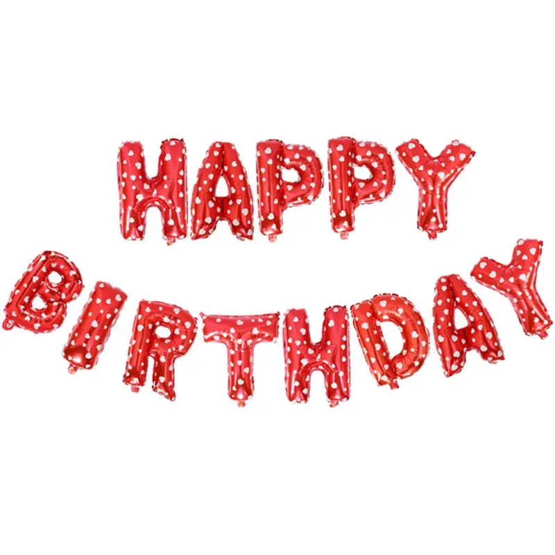 

Balloon Banners Birthday Party Foil Letter Balloons Happy Birthday Letters Balloons for Kids Wave Point Balloon Decor
