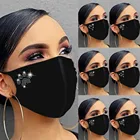 Маска для взрослых многоразовая для маскарада, модная многоразовая маска для женщин, дышащая Модная хлопковая маска для уличной дрели, 1 шт.