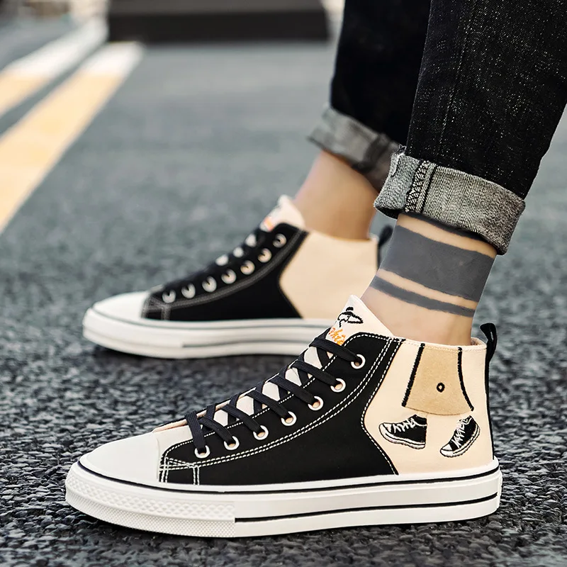 

Joker Casual High Help Spring And Autumn Casual Men's Shoes Sports 2020 New Canvas Shoes High Quality Trend Men's Shoes