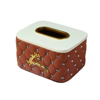 tissue box resin portable toilet rack organization deer finish paper roll holder livingroom ornament coffee color free shipping