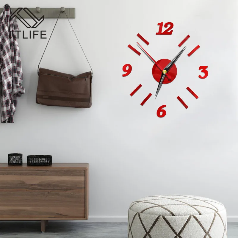 TTLIFE персональные часы 3D стерео акриловые наклейки на стены Съемные Зеркальные