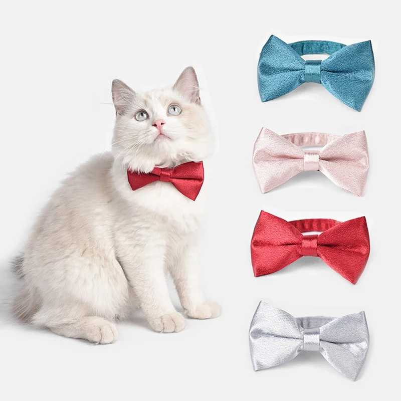 

Small Medium Large Dog Cat Bow Tie Formal Pet Collar with Bows Grooming Accessories for Cat Valentines Birthday Wedding Costumes