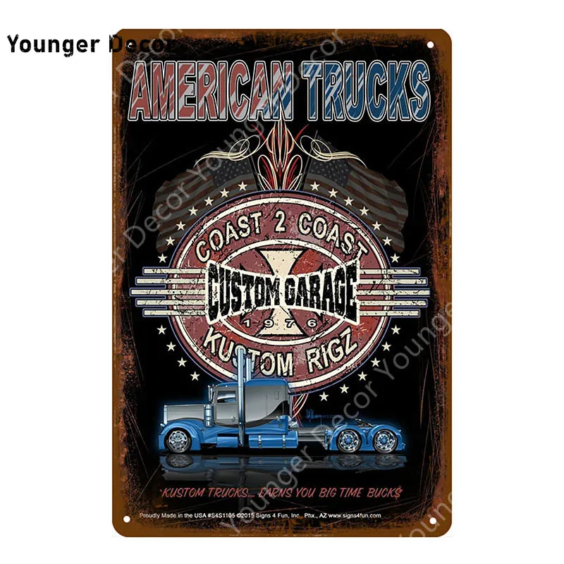 Американские грузовики на заказ гаражная металлическая пластина винтажный