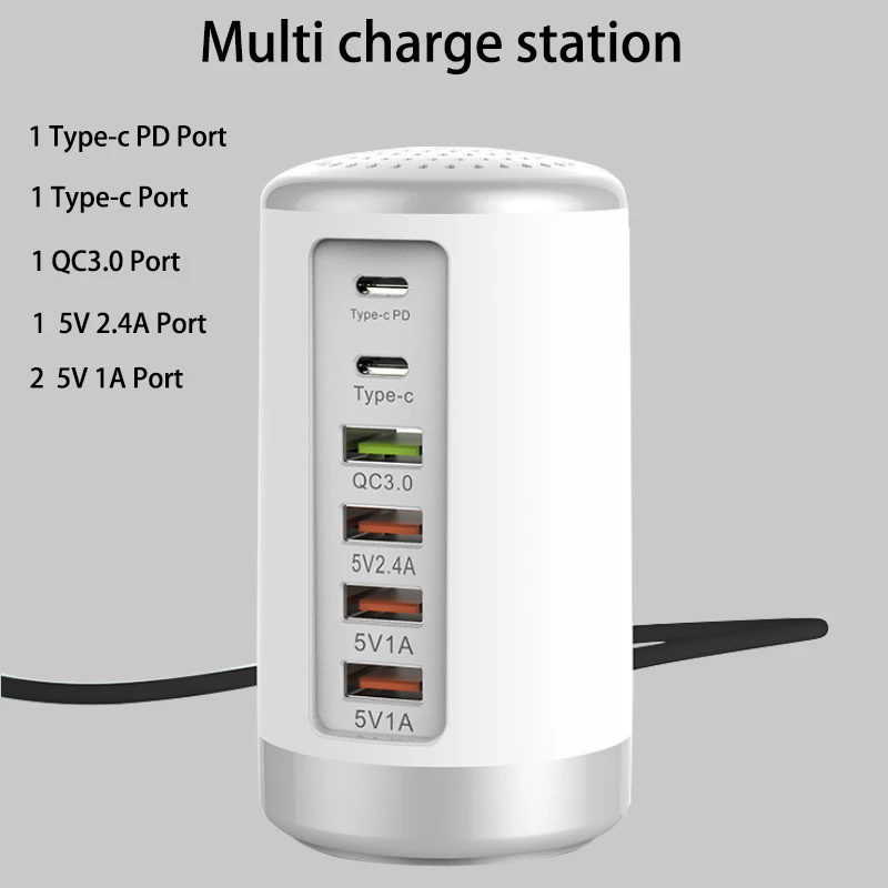 Usb-зарядная станция для samsung huawei qc3.0 быстрое зарядное устройство xiaomi type-c pd