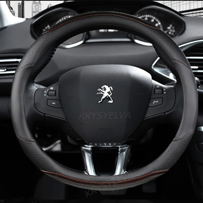 

Для Peugeot 308 2014 ~ 2021 II III T7 T9 308 SW чехол рулевого колеса автомобиля углеродного волокна + из искусственной кожи авто аксессуары для интерьера