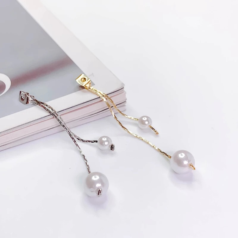 

Whtie K Позолоченные жемчужные серьги с подвеской, аксессуары для сережек, ручная работа, материал, ювелирное изделие, 4 шт.