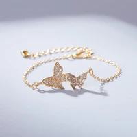 korean fashion shining double butterfly bracelets for women simple bracelet all match jewelry