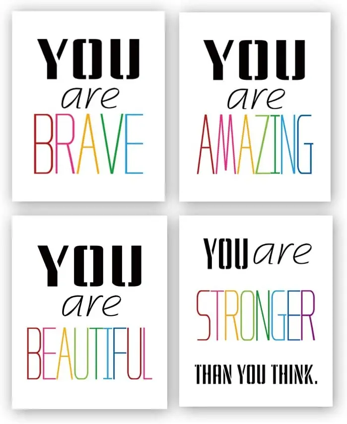 

Watercolor Words Inspirational Quotes Modern Art Printing 8X12 Inch Painting, Inspirational Phrases Metal Wall Sign Decoration