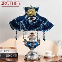 brother table desk lamps led contemporary nordic luxury decoration resin light for home bedside
