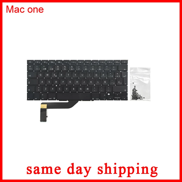 Новая испанская клавиатура SP A1398 для ноутбука Macbook Pro Retina 15 дюймов с винтами 2012-2015