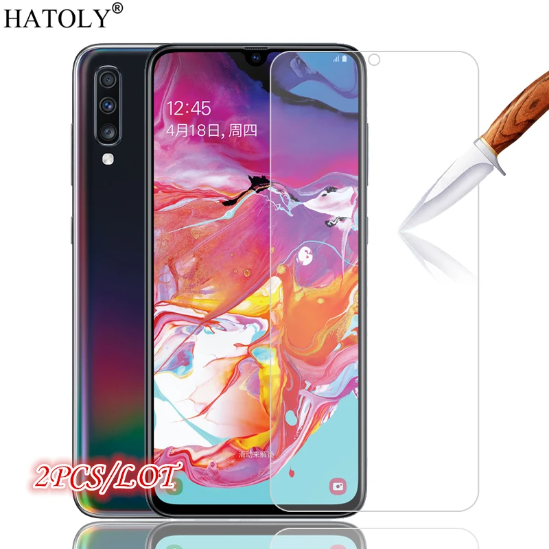2 шт. закаленное защитное стекло для Samsung Galaxy A70|Защитные стёкла и плёнки