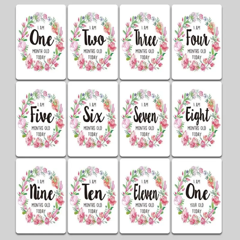 

Baby Milestone Photo Cards Age Markers & Unique Firsts Baby Shower Gift Set U90B