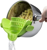 silicone kitchen strainer clip pan drain rack bowl funnel rice noodles spaghetti dish washing colander drain excess liquid