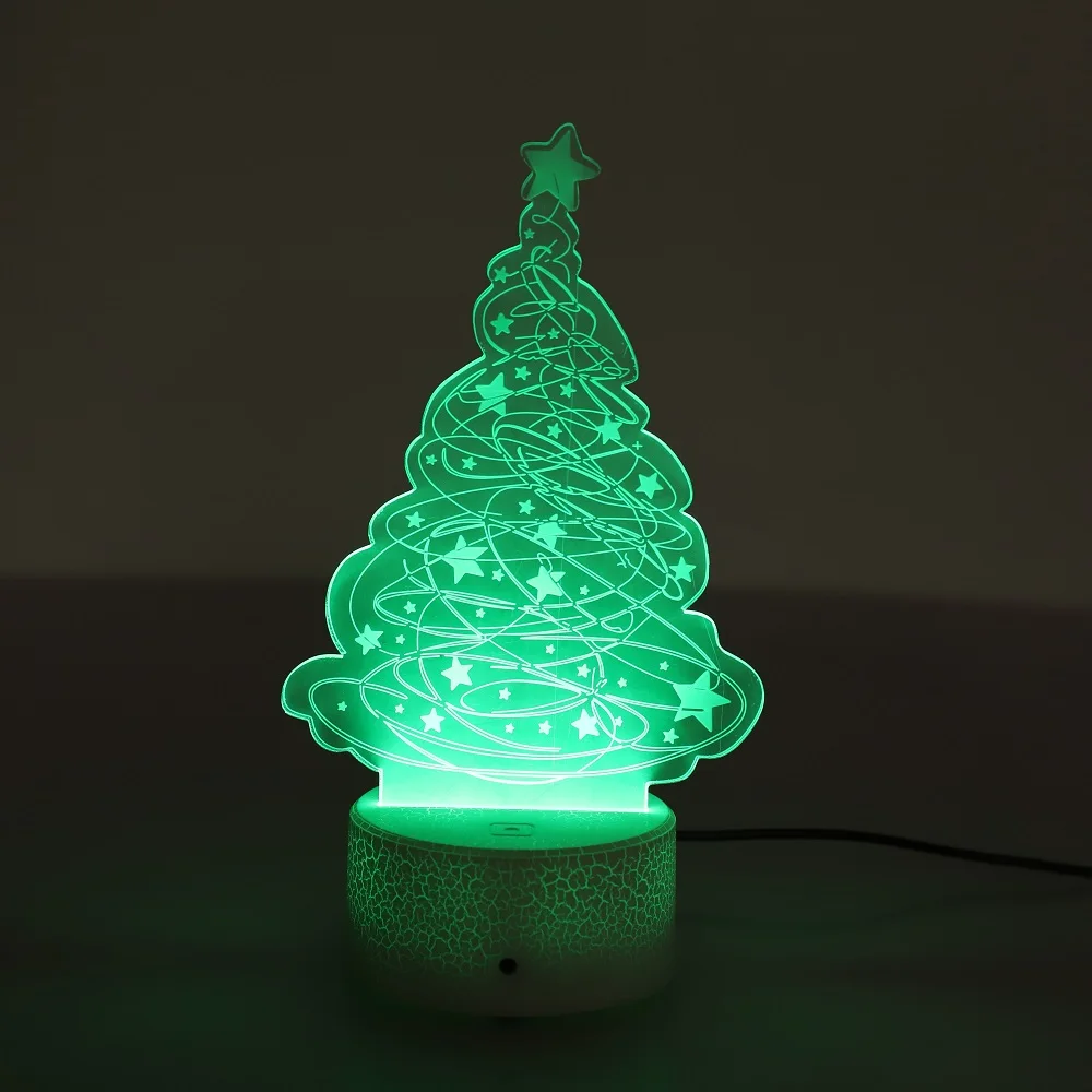 3D кошка Рождественская елка ночник пульт дистанционного управления RGB