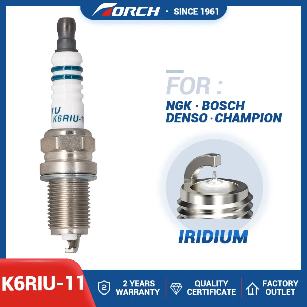 Torch Iridium Spark Plug Candels K6RIU-11 Replace for PFR6Y PFR5B-11 FR6EI Ignition System Auto Replacement Parts