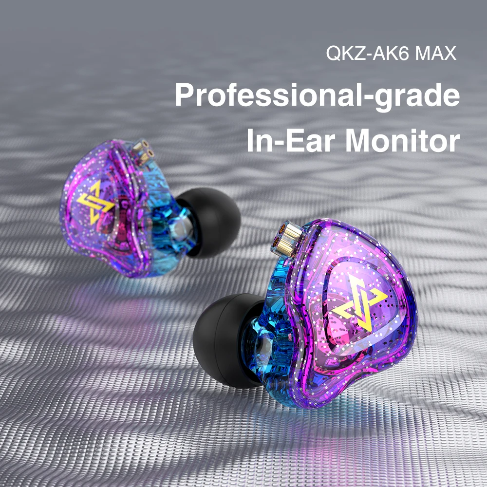 qkz ak6 max earphones professional grade in ear monitor dual magnet driver hifi bass noise cancelling earbuds headset free global shipping