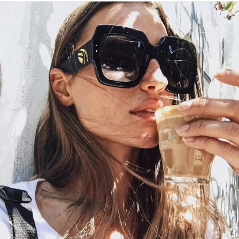 Модные белые большие квадратные солнцезащитные очки для женщин винтажные 2020