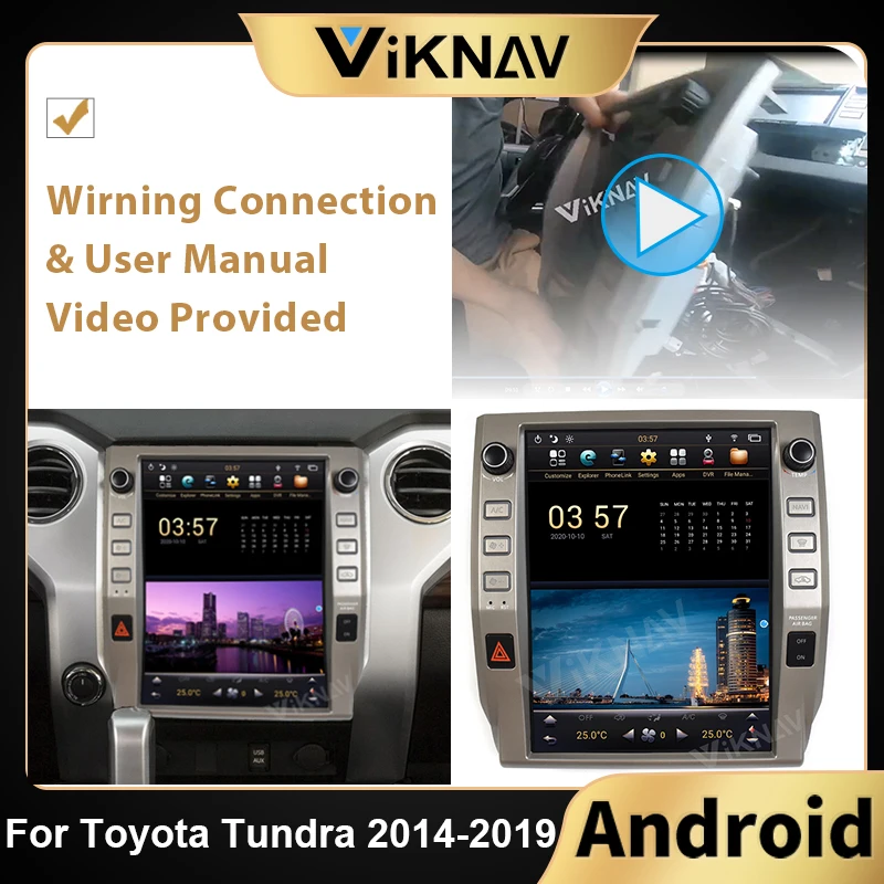

Автомагнитола на платформе Android, вертикальный экран 12,1 дюйма, для Toyota Tundra 2014, 2015, 2016-2019, стерео, мультимедийный плеер, Gps-навигация