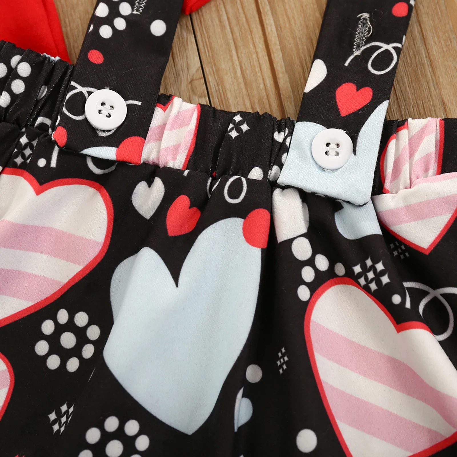 

Toddler Baby Girl Valentine's Day Hearts Tops+Suspender Skirts Headbands Outfits Newborn girl clothes ubrania dla dziewczynek E1