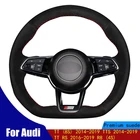 DIY чехол рулевого колеса автомобиля черная замша для Audi TT (8S) 2014-2019 TTS 2014-2019 TT RS 2016-2019 R8 (4S)