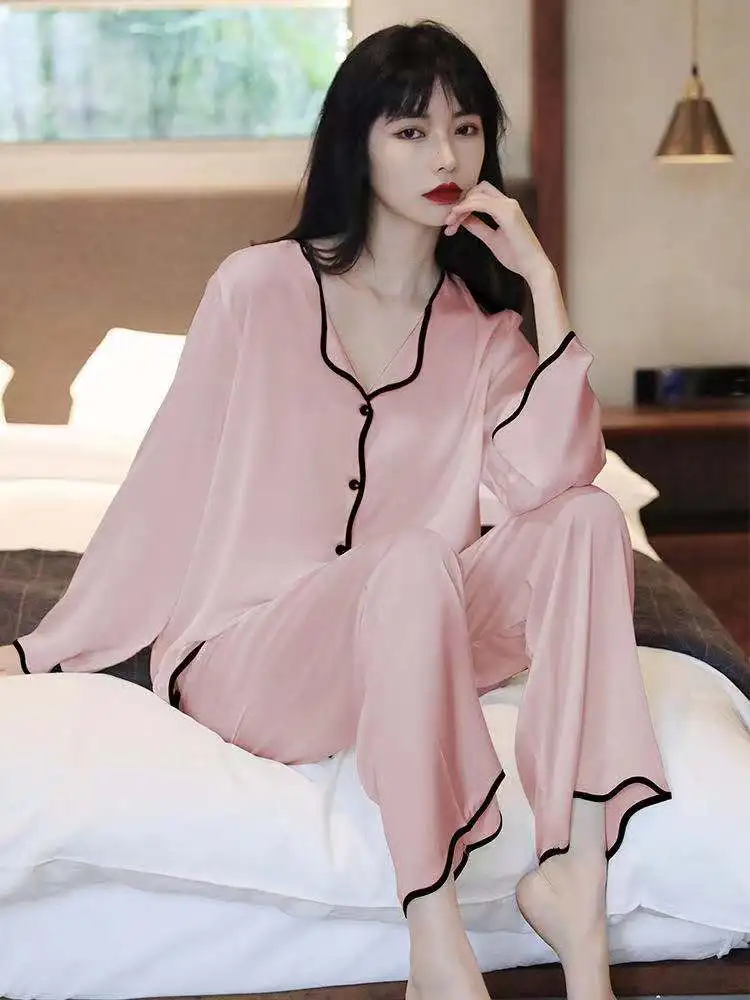 New Summer Ice Silk Pajamas Women's Comfortable Casual Thin Home Service Suit