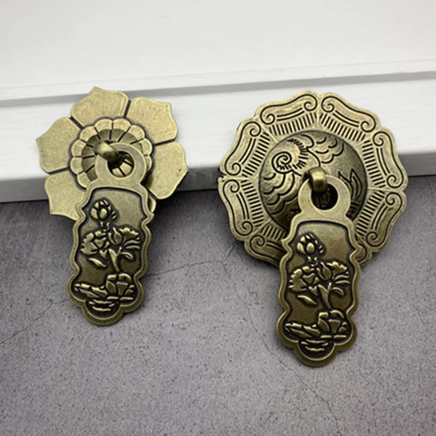 Китайская Ретро креативная мебель в резном стиле Античная дверная ручка