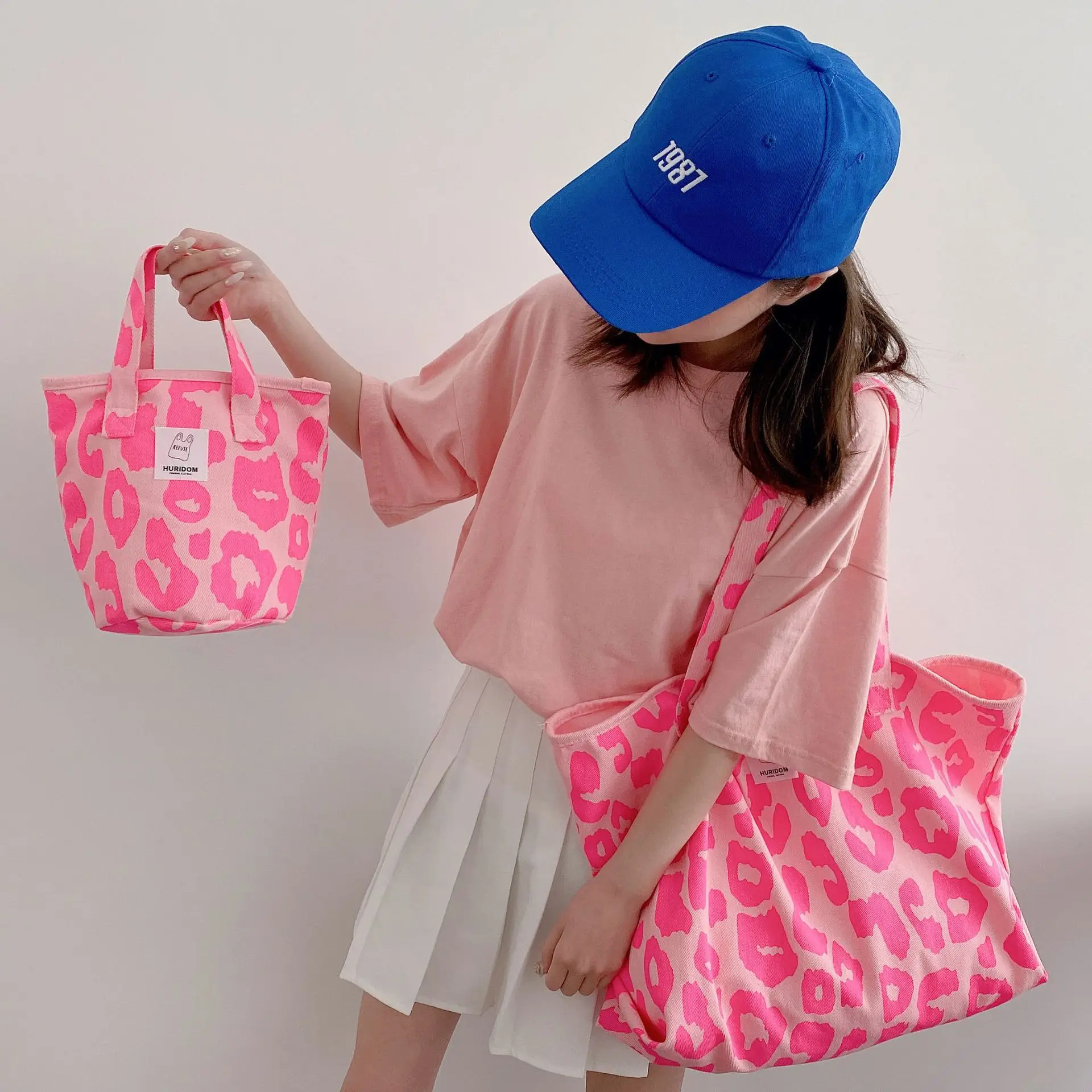 

Women Leopard Shoulder Bag Large Capacity Cloth Handbag Tote Female Crossbody Messenger Bags Ladies Canvas Purses Bucket Bag