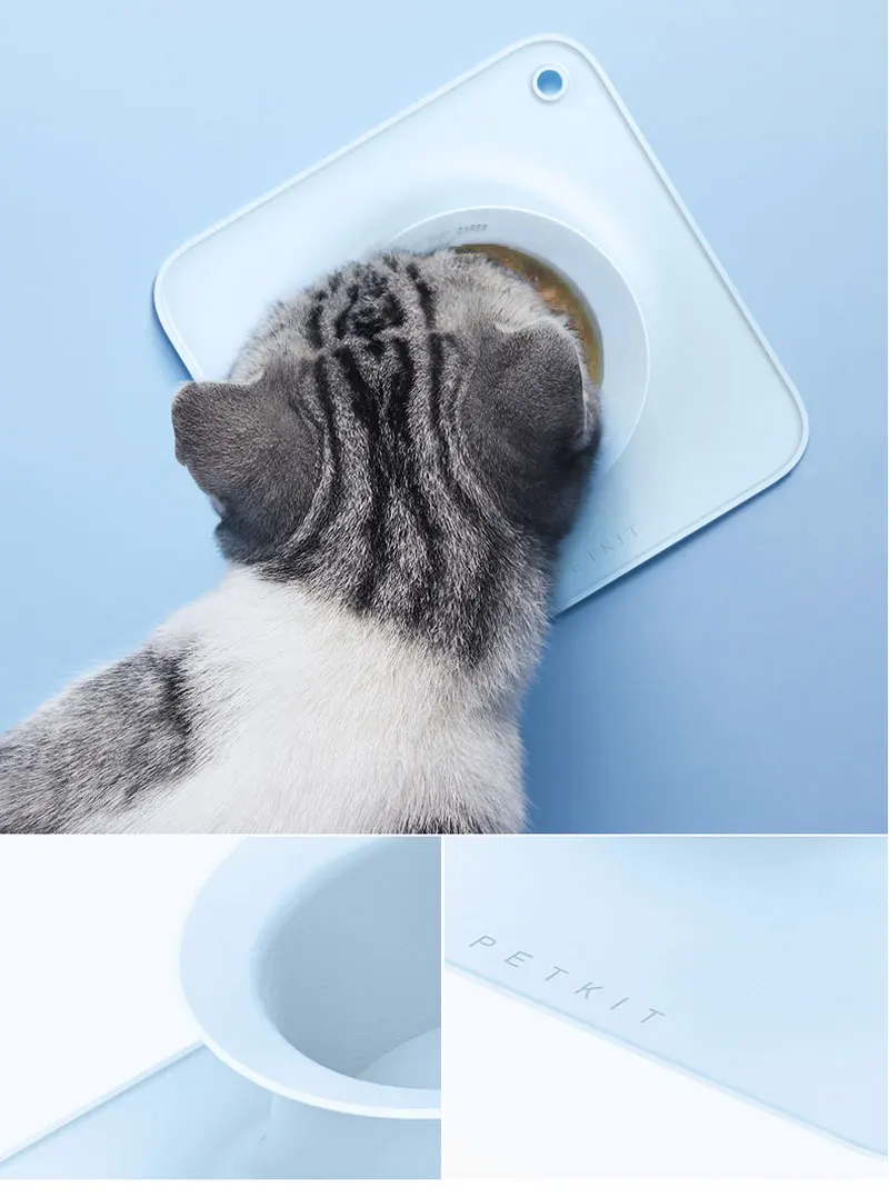 PETKIT силиконовый питомец кошка консервированная миска 15 ° подставка petslow миски для еды с тарелкой Скатерть Коврик для кошек